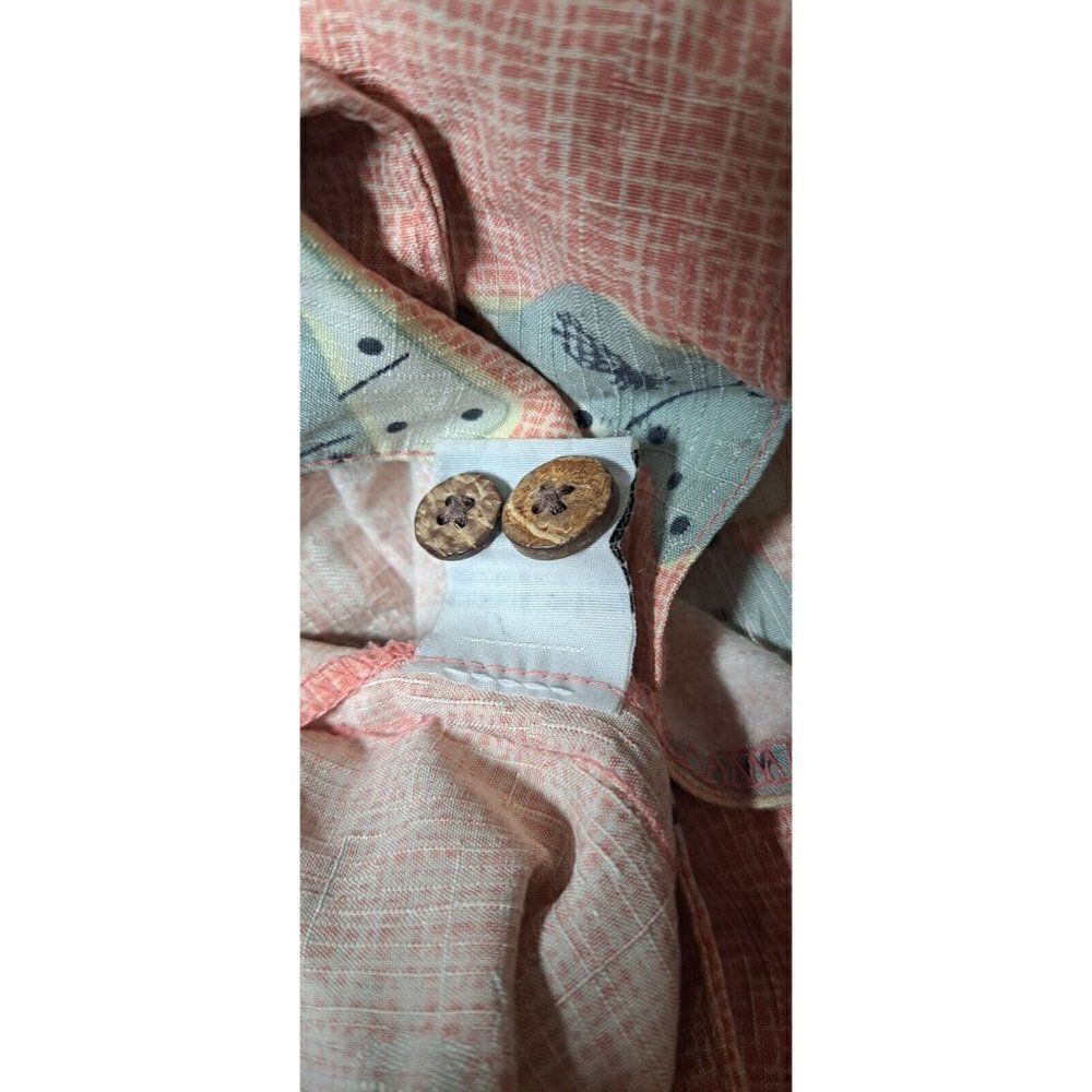 Tommy Bahama Shirt Men Hawaiian Orange Silk Dominoes Graphic Novelty‎ Size XL - Picture 11 of 12